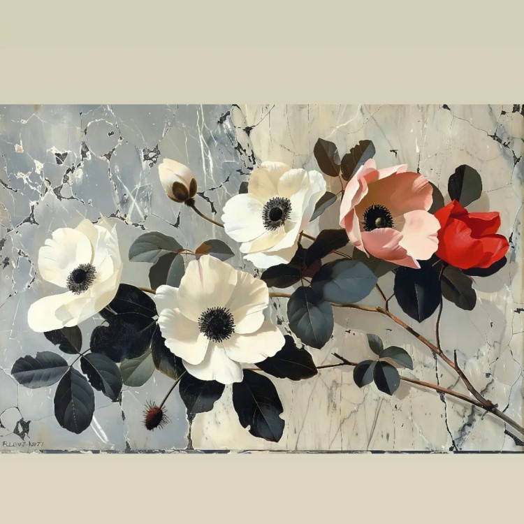 تابلو گل شقایق رنگی