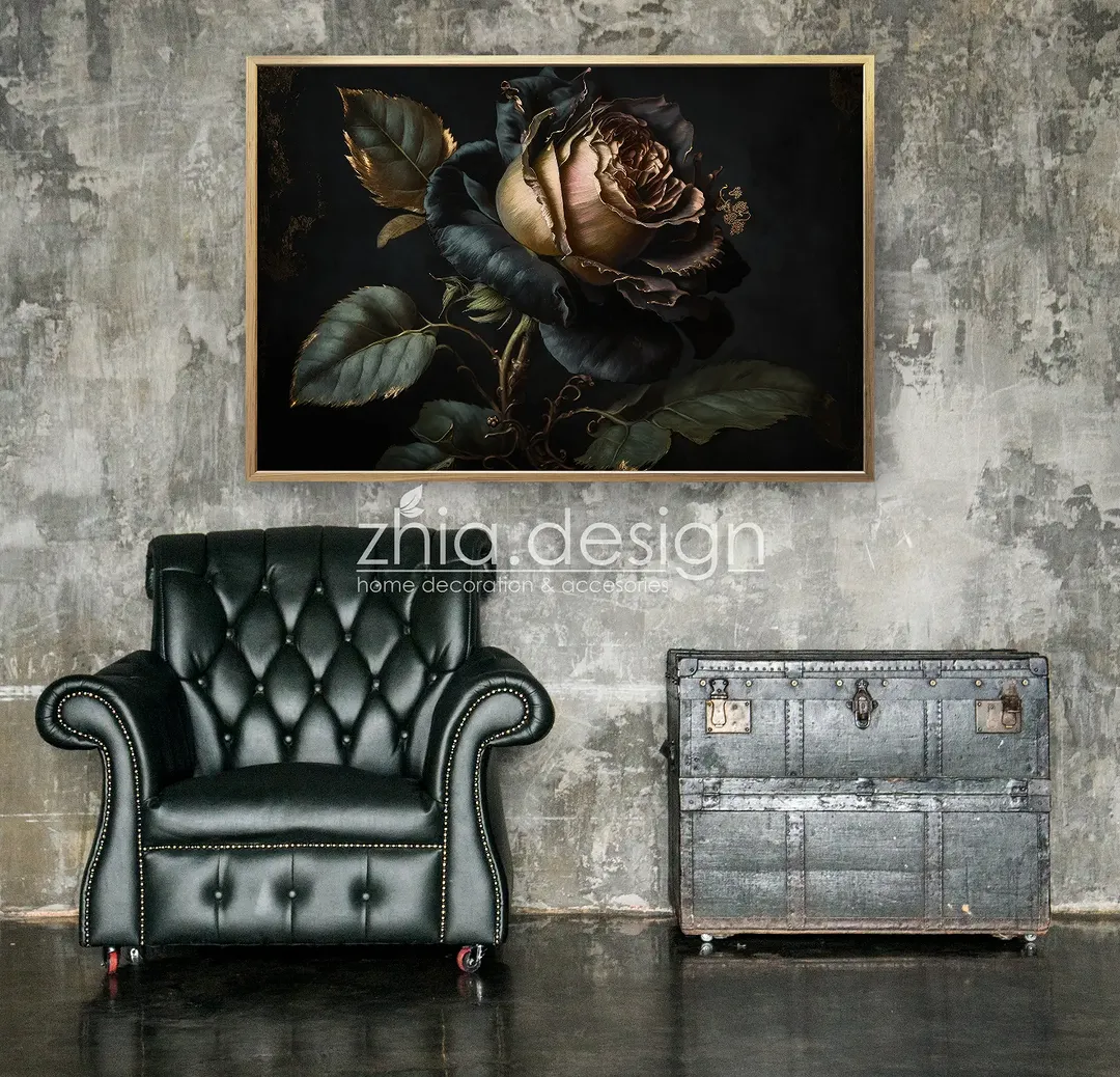 تابلو گل رز مشکی